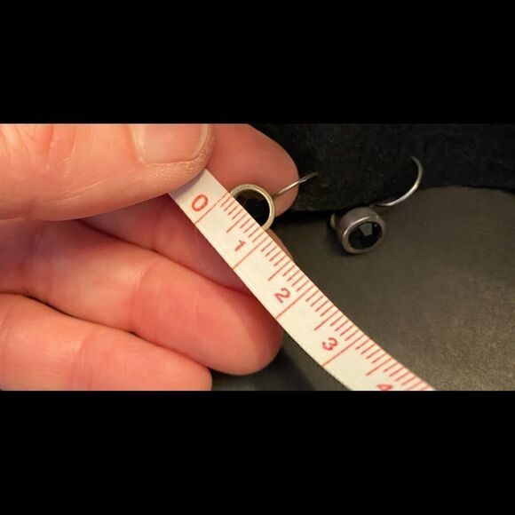 Y2K Black and Silver Tone Earrings - Picture 2 of 4